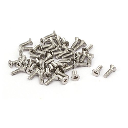 Sourcingmap M1.6x5mm 316 Stainless Steel Phillips Socket Flat Head Machine Screws 40pcs