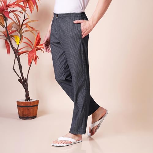 Image of Urban Scottish 100% Cotton Comfortable Men's Lounge Pants Leisure-Wear with an Elastic Waist-Band and Regular Fit -Machine Washable Stay at Home Pyjama - Expert Featuring A Plush to The Touch Feel