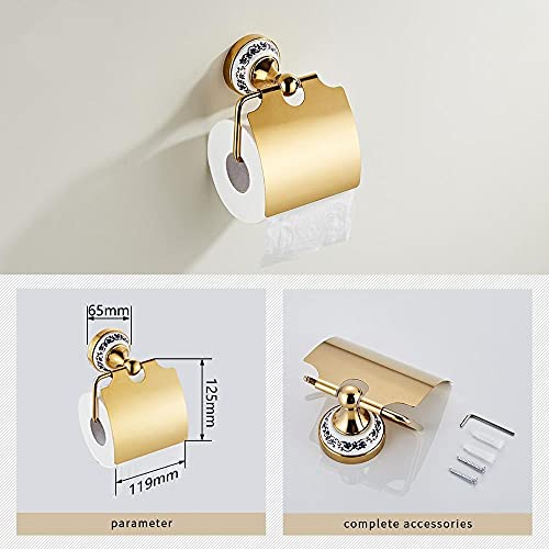 Juego de accesorios de baño con soporte de papel y gancho para evitar el desorden 5