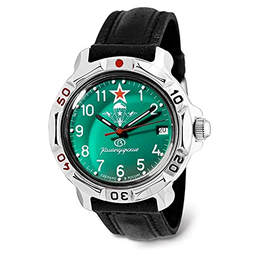 Vostok | Komandirskie 811307 VDV Airborne Troops Mechanical Wrist Watch | Leather Band