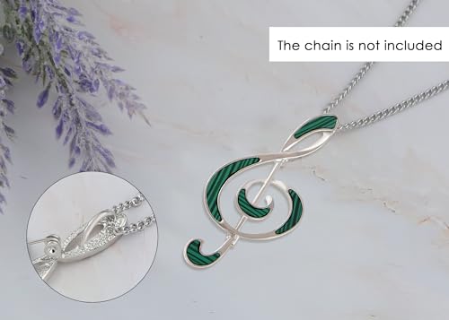 Image of Alilang Silvery Tone Abalone Shell Music Note Brooch Pin & Pendant Simple Accessories for Party Banquet New Years