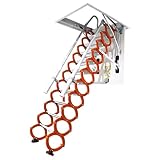 PAASHE Folding Loft Ladder Portable Attic Ladder Thickened Telescoping Ladder for Indoor and Outdoor