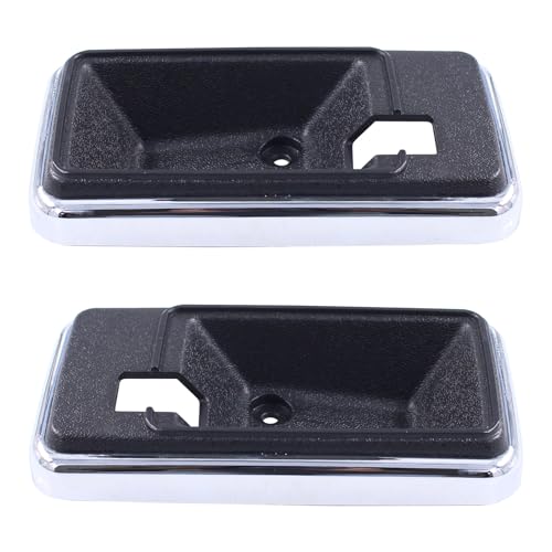 ApplianPar 2Pcs Black Chrome Front Left and Right Interior Door Handle Bezel Cup for Camaro Firebird 1976-1981