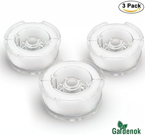 GARDENOK Line String Trimmer Replacement Spool [ Compatible with Black & Decker AF-100 / Replacement Autofeed Spool ], 30ft 0.065", 3-Pack, Clear Head, Clear Line