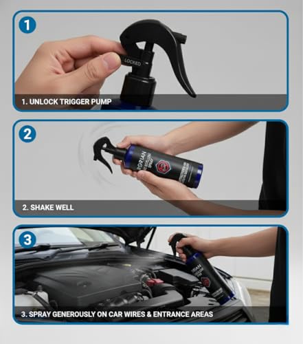 Image of RORIAN Rat Repellent Spray for Cars, Natural Mint Scent Engine Bay Protection, Non-Toxic Rodent Deterrent, Cruelty-Free & No-Kill Solution (200ml)