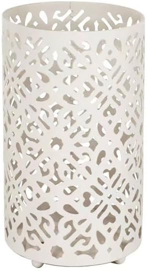 Utensil Holder Modern Baroque Style Utensil Holder, Kitchen Silverware Holder Organizer for Counter, Hollowed Out Metal Utensil Crock Caddy Cutlery Drain Rack Kitchen Utensil Holder(Pink)