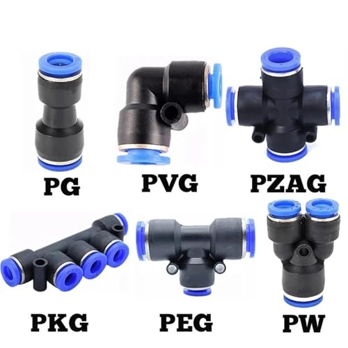 Conector neumático PG reductor de 6mm a 4mm para manguera de plástico 4