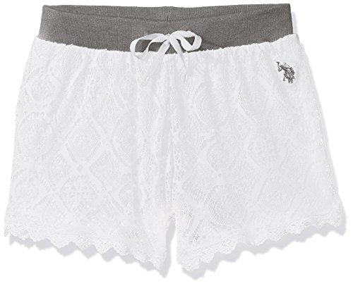 U.S. Polo Assn. Girls' Lace Pull-On Short with Scallop Lace Trim
