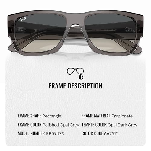 Ray-Ban RB0947S CARLOS Rectangle Shaped Sunglasses for Men & Women with Official RAYBAN Eyewear Kit3