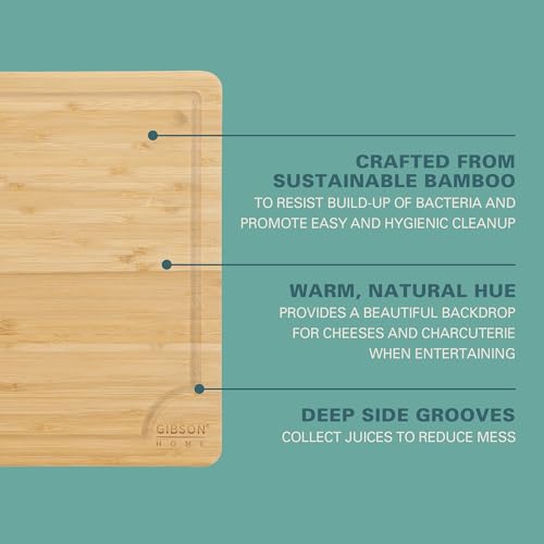 Tabla de cortar de bambú rectangular 45.7x30.5 cm con ranura miniatura 4
