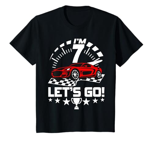 7 Year Old Race Car 7th Birthday Racing Racecar Boys Girls T-Shirt