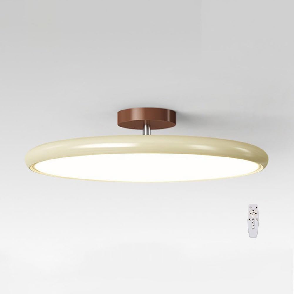 LED Rund Deckenleuchte 3 Farbtemperaturen Dimmbare mit Fernbedienung Deckenleuchte Drehbar Modern Innen Wohnzimmerlampe 40CM Metall Protokolle für Hotels, Wohnzimmer, Schlafzimmer