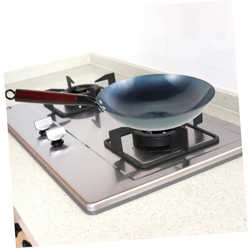 Wok tradicional de hierro con mango de madera antiadherente miniatura 5