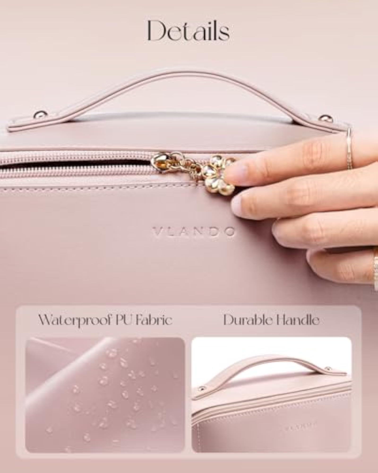 Travel Toiletry Bag for Women, PU Leather