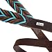 HUNTER Verstellbare Führleine SOLID Education Cord, Farbe: Dunkelbraun/türkis, Handgeflochten, 3-Fach verstellbar, Robustes Rindsleder mit Kontrastseil und Lederanhänger, Größe: 20/200