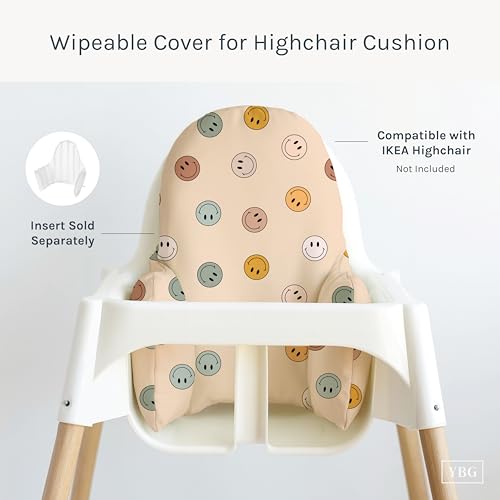 Image of Yeah Baby Goods Wipeable Cushion Cover (Oh So Groovy) - Compatible with The IKEA Antilop Highchair - Soft, Waterproof Baby High Chair Cover