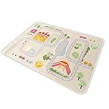 Kid Rug Carpet Playmat for Toy Cars and Train，Play Area Rug with Rubber Backing，Fun Throw Rug，Ide