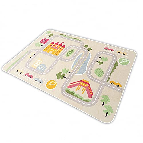 Image of Kid Rug Carpet Playmat for Toy Cars and Train，Play Area Rug with Rubber Backing，Fun Throw Rug，Ideal Gift for Children Baby Bedroom Play Room(80x120cm /32x47in) Y5