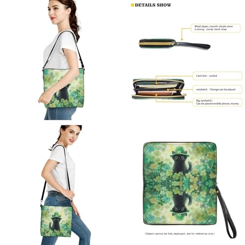 Image of Bucket Crossbody Bag Set for Women Lady, Leather Purse and Wallet Set Large Bucket Bag with Wallet