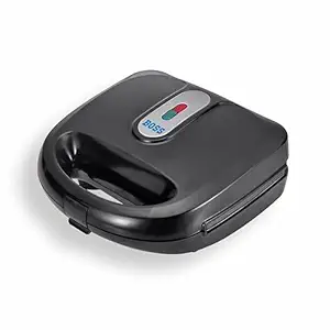 BOSS Regal 3-In-1 Griller, Toaster, Waffle Maker, 750 Watts, Easy Detachable Non-Stick Plates, 2 Slice, Black/Steel