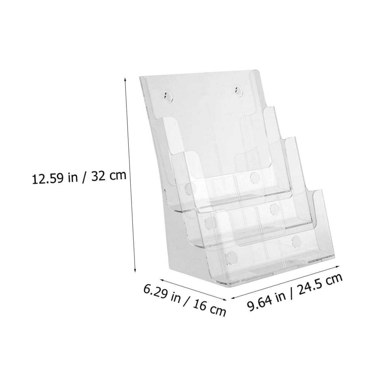 Zerodeko Organizer e Porta Oggetti per Documenti in Acrilico Trasparente da Scrivania a Tre Strati, Supporto per Brochure per Ufficio e Workspace