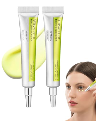 ZKUNL 2Pcs Dúo de poder de retinol,retinal shot,crema de ojos-Inyecciones de retinol tensoras y reafirmantes para mejorar la elasticidad de la piel, hidratante fluido antienvejecimiento