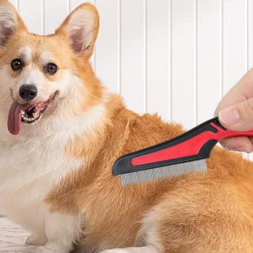 Gungtj Hundeflohkämme,Hundepflegekämme - Haarkamm für Hunde, zweireihig, für Katzen, Flohkämme - Haarreinigung, Zeckenentfernung, Tierpflegezubehör für Hunde und Katzen, Floheier, Zecken, kleine