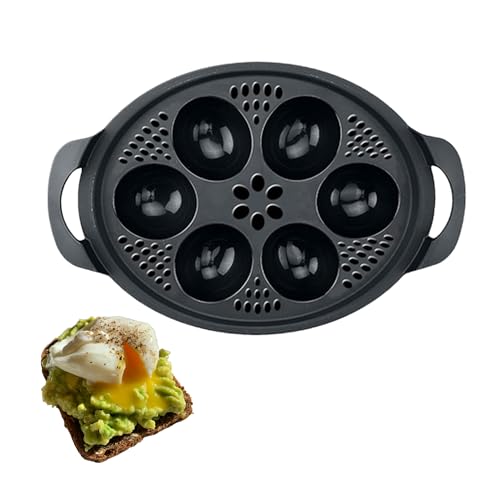 Nonstick Microwave Egg Poacher Insert: 6 in 1 Poached Egg Cooker Egg Boiler, Egg Steamer Poached Egg Cups For Thermomix TM6/TM5/TM31 and Air Fryer Oven (6 cup)