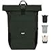 Produktbild LARKSON Rucksack Damen Herren Grün - No 4 - Rolltop Backpack mit Laptopfach Uni, Arbeit & Fahrrad - Großer Reiserucksack - Wasserabweisend