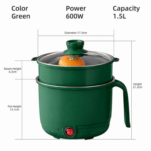 Image of Multipurpose Electric Kettle, 1.5 Litre, 600W, 2 Cooking Pots & Egg Boiler for Boiling Water, Egg,Rice, Random Colour