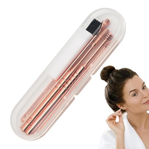 Ear Wax Cleaner, set Ear Pick Earwax Removal Kit, Safe Ear Wax Removal Tool, Earwax Removal Kit,Easy To Use, Painless Ear Pick, with Storage Box And Cleaning Brush