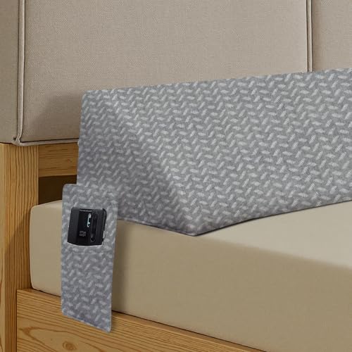 LELEFIDO Cojín en Cuña – Relleno para Espacios en la Cama de Espuma de Alta Densidad, Cojín de Lectura con Bolsillos Laterales, Ideal para Cubrir el Espacio Entre el Colchón y el Cabecero