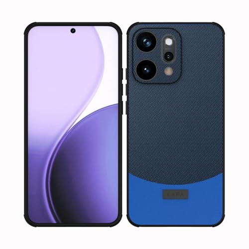Image of Kapa MatrixWoven Grip Back Cover for Oppo Reno 14 Pro 5G | Woven Fabric & Leather Hybrid Camera Protection, Shockproof Slim Bumper Case (Electric Blue)