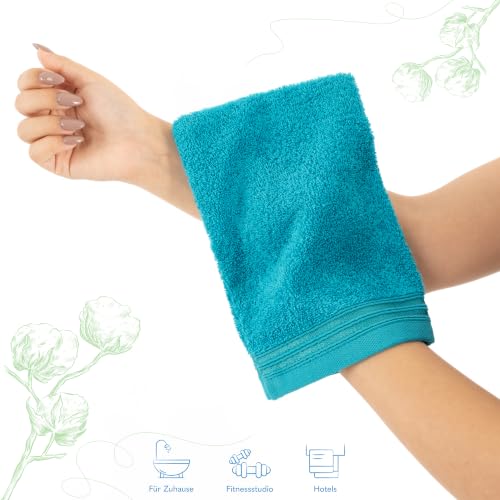 Hammetex Waschlappen 2er Set 15x22 cm, Waschhandschuh, 100% Baumwolle – Ansicht 4