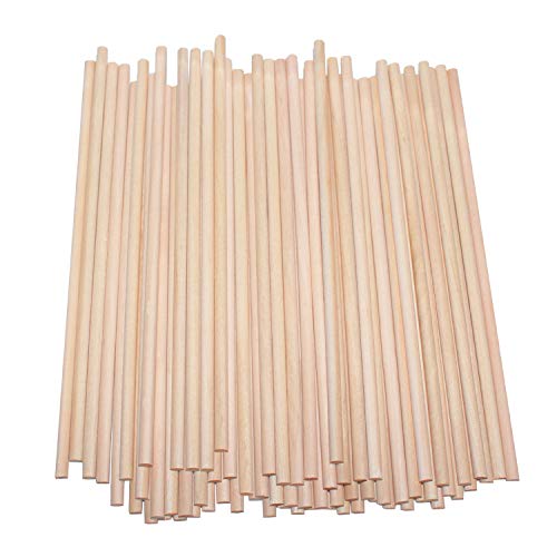 Palitos de Madera (200 Piezas) - 18cm x 5mm Natural Redondo Palitos...