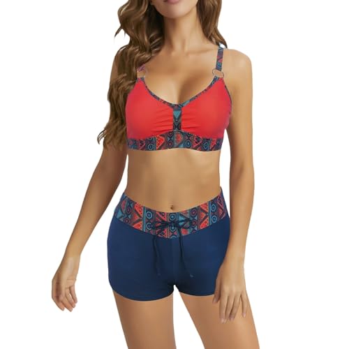 Generisch Conjunto de bikini sexy de dos piezas para mujer, cuello en V, traje de baño envolvente, cintura alta, bikini de verano, suave y de alta calidad, con correa de hombro ajustable, traje de