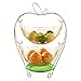 Fruit Basket Balançoire Panier de rangement en acier inoxydable Double Fruit Plate Fruits/légumes/Affichage de Produit Pied (Color : GoldB)