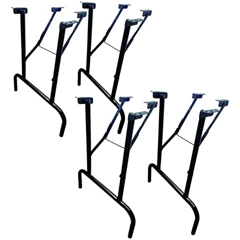 Premium Industrial Steel Heavy Duty Folding Table Legs - 27 In'', Steel Powder Coated Gloss Black, Commercial Grade Durability for Tables, Chair's, Office Table (4) Cover