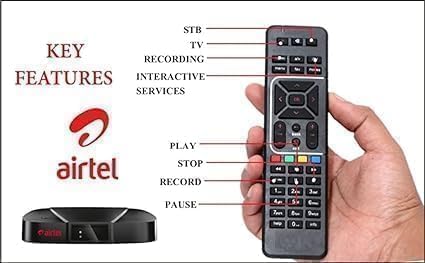 Image of BLACKSHEEP Original Remote Control Comaptible with Airtel Digital Dish TV DTH Television, Setup Box Remote Compatible for SD and HD Recording