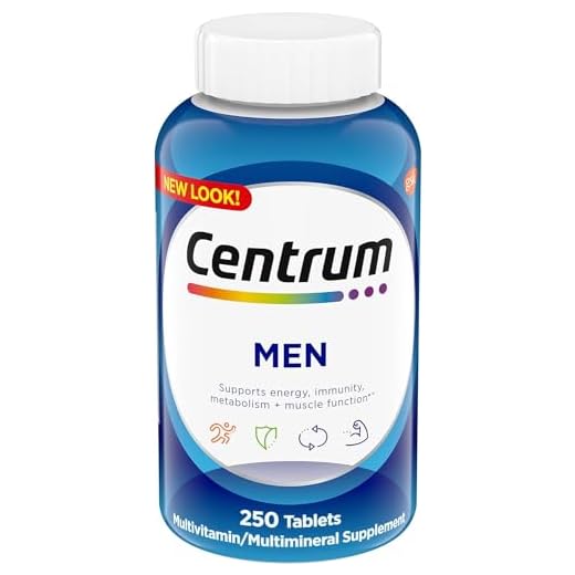 Centrum Multivitamin for Men, Multivitamin/Multimineral Supplement with Vitamin D3, B Vitamins and Antioxidants, Gluten Free, Non-GMO Ingredients - 250 Count