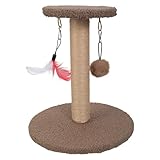 BELOWSYALER Natural Sisal Cats Post Small Cats Scratch Post with Hanging Ballsfor Protecting Furniture and Home Decoratio