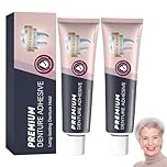 2 Pcs Colla Dentiera Extra Forte Pasta Adesiva Per Dentiere Pasta Per Dentiera Delicato E Confortevole Garantisce Tenuta Tutto Il Giorno Compatto E Portatile Tenuta Lunga Durata Non Irritante 40 G