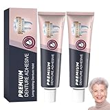 2 Pcs Colla Dentiera Extra Forte Pasta Adesiva Per Dentiere Pasta Per Dentiera Delicato E Confortevole Garantisce Tenuta Tutto Il Giorno Compatto E Portatile Tenuta Lunga Durata Non Irritante 40 G