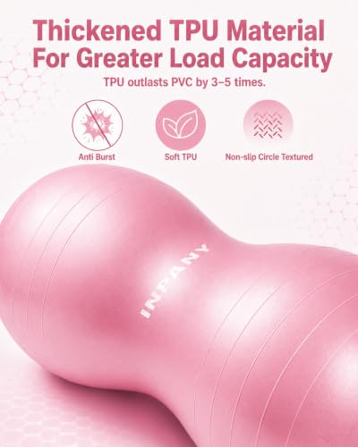 Image of INPANY Peanut Ball - Anti Burst Exercise Ball for Labor Birthing, Physical Therapy for Kids, Core Strength, Flexible Seating, Home & Gym Fintness, Sensory Chair Wiggle Seat for Boys and Girls