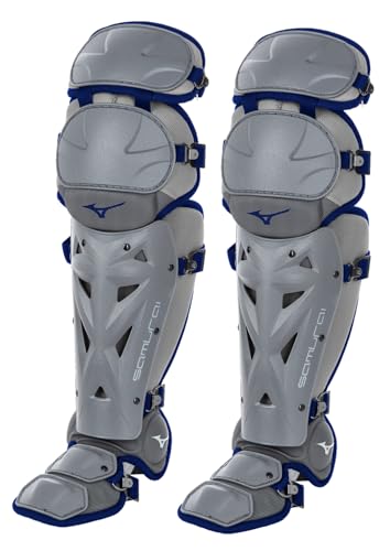 Mizuno Samurai Fastpitch Softball Women's Shin Guards 15", GREY-NAVY