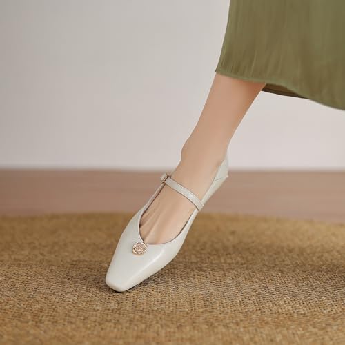 Women's Wedge Heel Loafers Comfort Heeled Dress Shoes with Single Buckle Closure and Square Toe4