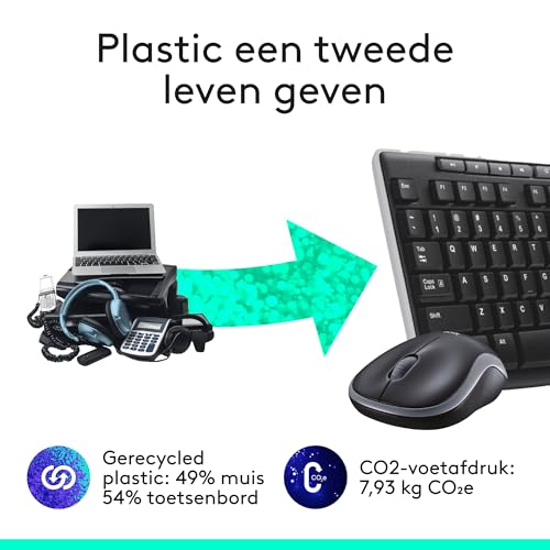 Logitech MK270 Draadloos Toetsenbord en Muiscombinatie voor Windows, 2,4 GHz Draadloos, Compacte Muis, 8 Multimedia- en Sneltoetsen, Batterijduur van 2 Jaar, PC, Laptop, US Intl QWERTY - Zwart - Afbeelding 6