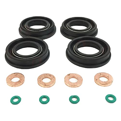 Fuel Injector Seal Washer O-Ring Set COMPATIBLE WITH 1.6 FORD AUDI CITROEN PEUGEOT SEAT VW 03L103070A, 9677759480, 1760803