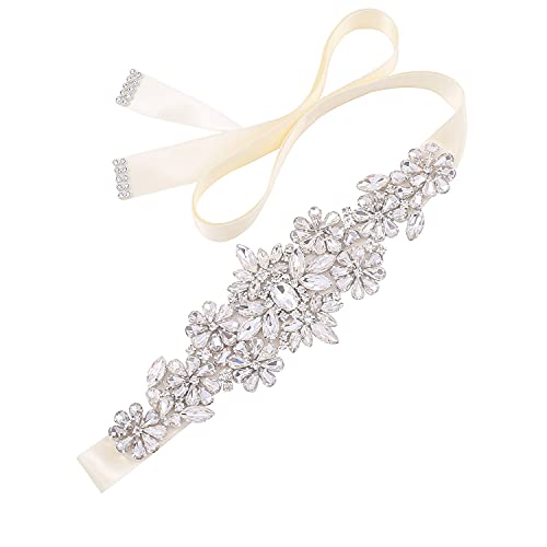 Wedding Belt Rhinestone Bridal Sash for Bride Dress Crystal Bridal Belt for Wedding Gown Pearls