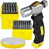 63 PCS Metal Stamping Kit - Letter Punch Set Metal Stamps for Jewelry Making Leather Steel Number and Letter Stamping Kit Hand Press